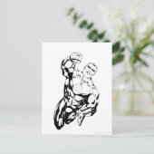 Comic Style - Opvliegend, zwart en wit Briefkaart (Staand voorkant)