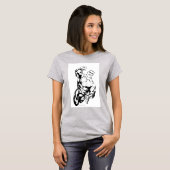 Comic Style - Opvliegend, zwart en wit T-shirt (Voorkant volledig)