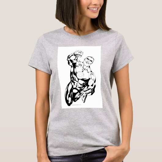 Comic Style - Opvliegend, zwart en wit T-shirt (Voorkant)