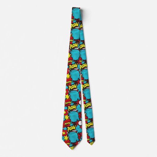 Comic Style Pattern Stropdas (Voorkant)