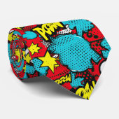 Comic Style Pattern Stropdas (Opgerold)