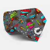 Comic Style Pattern Stropdas (Opgerold)