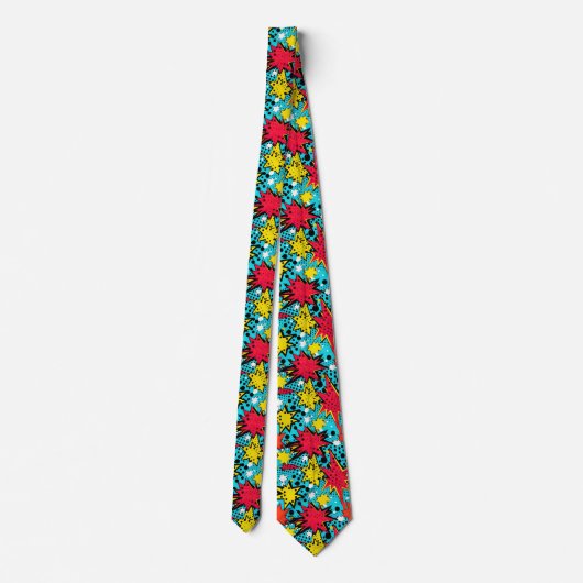 Comic Style Pattern Stropdas (Achterkant)