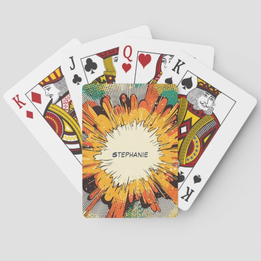 Comic Style Pop Art Explosion (6) Pokerkaarten (Achterkant)