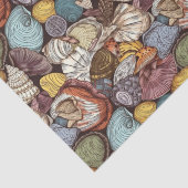 Comic Style Seashells die Pattern herhalen Tissuepapier (Detail)