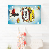 Comic Style Superhero Boy's Name Birthday Spandoek (Insitu)