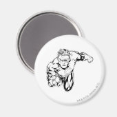 Comic Style, vooraan, zwart en wit Magneet (Voorkant / Achterkant)