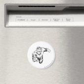 Comic Style, vooraan, zwart en wit Magneet (Insitu (Vaatwasser))