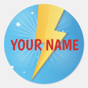 Comic Super Hero Birthday Ronde Sticker
