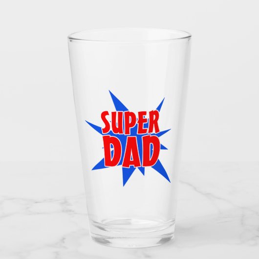 Comic Super Pap Vaderdag Glas (Voorkant)