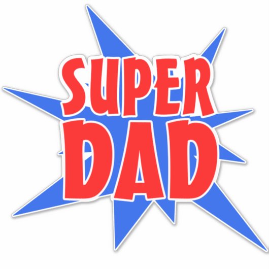  Comic Super Pap Vaderdag Sticker (Voorkant)