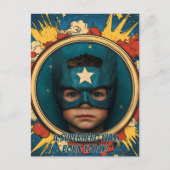 Comic Superhero Circular Briefkaart (Voorkant)