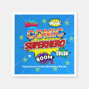 Comic Superhero Strip 00th Verjaardagsfeest Servet