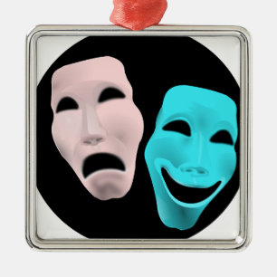 Comic Theater-maskers Metalen Ornament