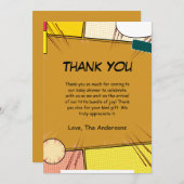 Comic Theme Baby shower Bedankkaart (Voorkant / Achterkant)