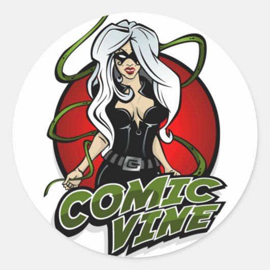 Comic Vine Logo Rode sticker (Voorkant)