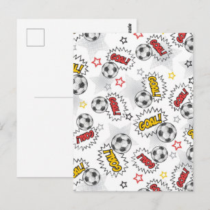 Comic Voetbal Doel Patroon – Retro Sport Briefkaart