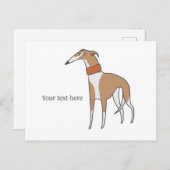 Comic Whippet Dog  Briefkaart (Voorkant / Achterkant)