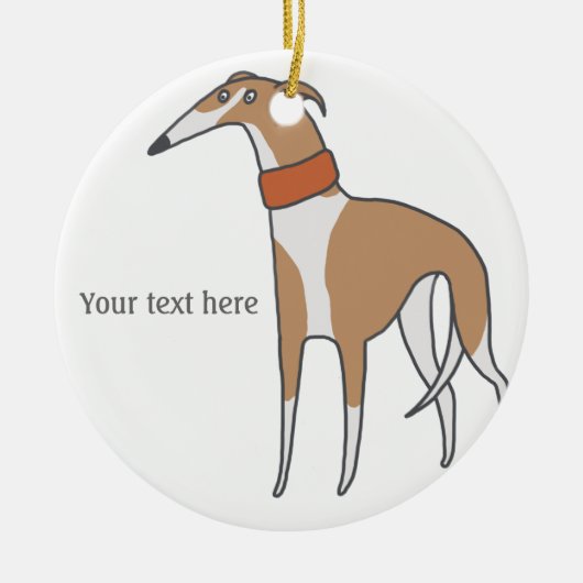 Comic Whippet Dog Keramisch Ornament (Voorkant)