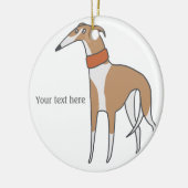 Comic Whippet Dog Keramisch Ornament (Links)