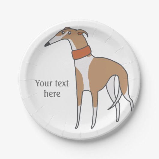 Comic Whippet Dog  Papieren Bordje (Voorkant)