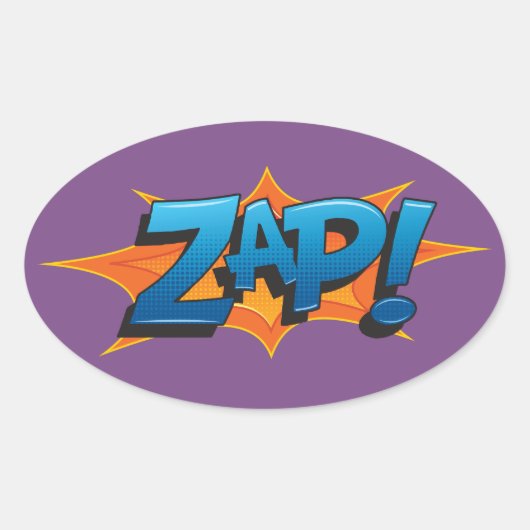 Comic Zap! Ovale Sticker (Voorkant)