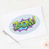 Comic Zoom! Ovale Sticker (Envelop)