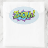 Comic Zoom! Ovale Sticker (Tas)