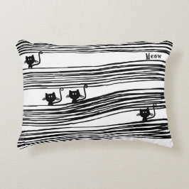 Comical Cats Pillow in Black & White Decoratief Kussen
