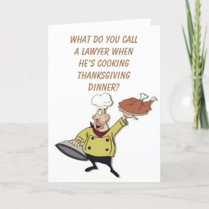 COMICAL CHEF ZEGT *HAPPY THANKSGIVY* HOLIDAY CAR FEESTDAGEN KAART
