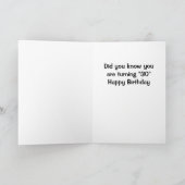 COMICAL LIZARD DIT "TU ES 30" CARTE D'ANNIVERSAIRE (Intérieur)