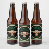 Comical Longhorn Steer Bier Etiket (Flessen)