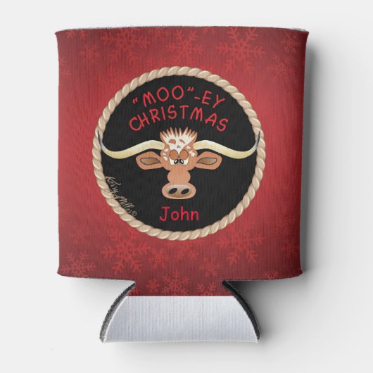 Comical Longhorn Steer Blikjeskoeler (Voorkant)