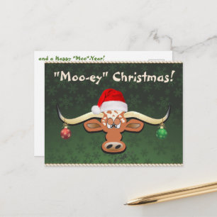 Comical Longhorn Steer Briefkaart
