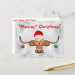 Comical Longhorn Steer Briefkaart