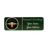 Comical Longhorn Steer Etiket (Voorkant)