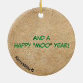 Comical Longhorn Steer Keramisch Ornament (Achterkant)