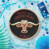 Comical Longhorn Steer Papieren Bordje (Feest)