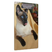 Comical Seal Point Siamese Cat Licking it's Nose Klembord (Rechts)