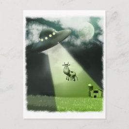 Comical UFO Koe Abduction Briefkaart