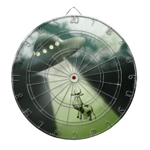 Comical UFO Koe Abduction Dartboard Dartbord