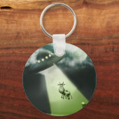 Comical UFO Koe Abduction Sleutelhanger (Voorkant)
