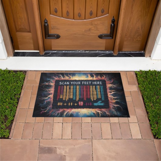 Comical Voet Impressie Barcode Deurmat (Buiten)