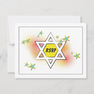 Comics Comic Book Star of David Bar Mitzvah RSVP