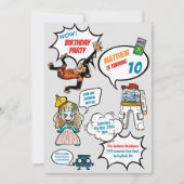 Comics Cool Superhero Party Verjaardag Uitnodiging (Voorkant)