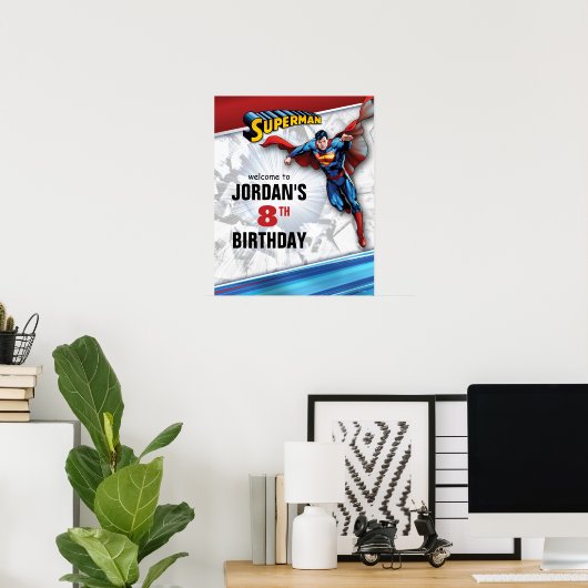 Comics DC | Superman Affiche de bienvenue d'annive (Bureau à domicile)