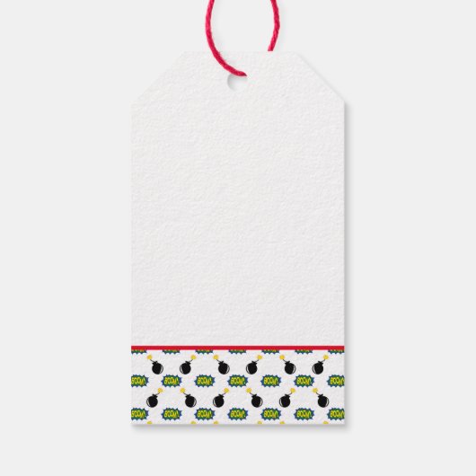 Comics Superheld 40th Birthday Pow Boom Zap Funny Cadeaulabel (Achterkant)