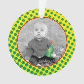 Comics Superhero Stippen Kids Verjaardag FOTO NAAM Ornament (voorkant)