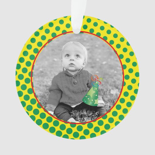 Comics Superhero Stippen Kids Verjaardag FOTO NAAM Ornament (voorkant)