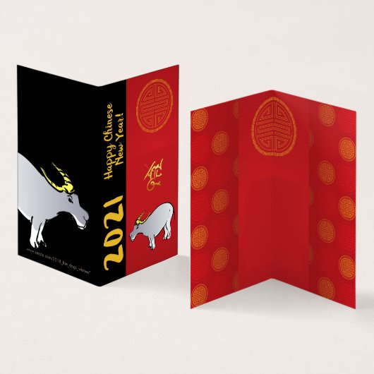 Comics Traditional Chinese Ox Year 2021 pack FC Kaart (Binnen en buitenkant)